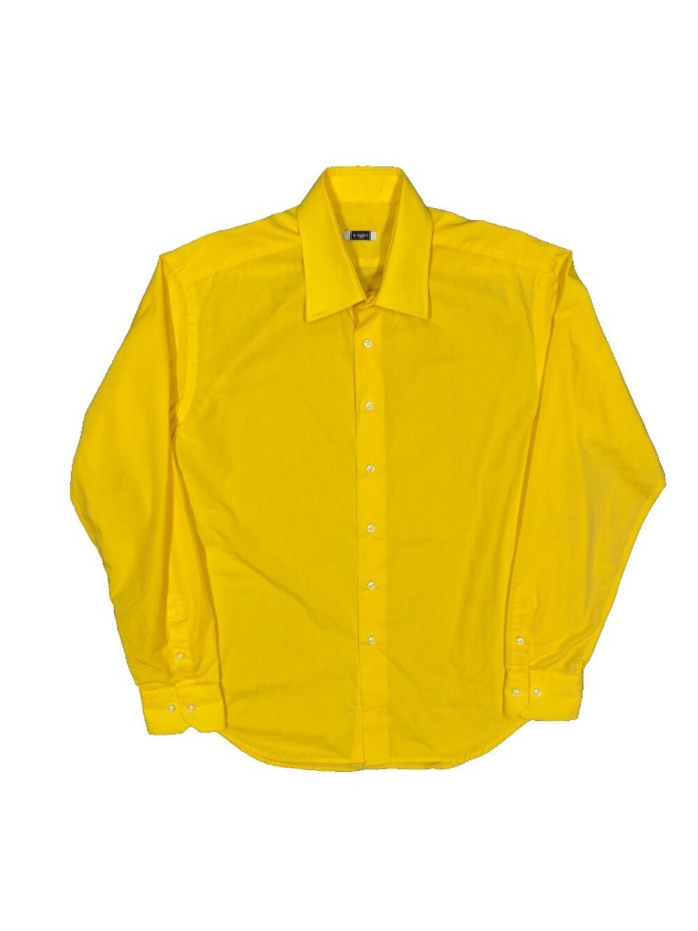 A. Basile 1952 Dress Shirt Made in Italy Cotton Yellow Long Sleeve 16.5 Large
